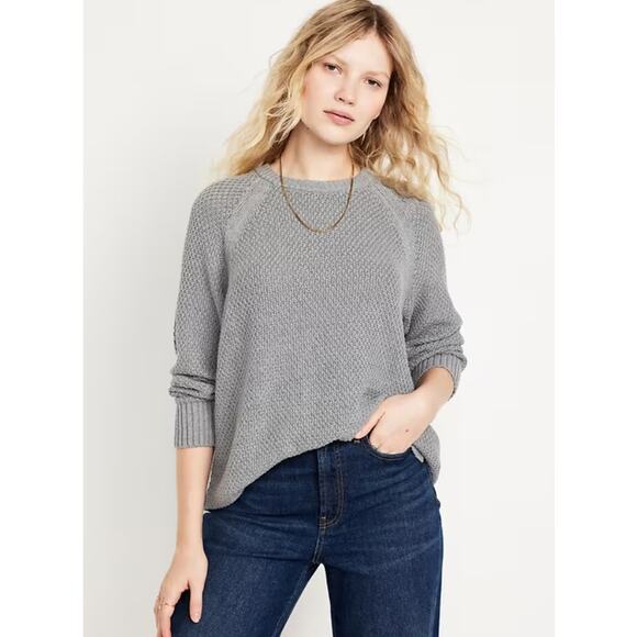 Old Navy Women's Long Sleeve Loose Textured Tunic Pullover Sweater Size XXL Gray - Picture 1 of 7